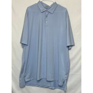 Peter Millar Men’s 2XL Blue White Striped Summer Comfort Polo Golf Shirt Stretch